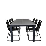 Albany Table - 224/324 - Black/Grey+Lindos Stohovací křeslo - Black Alu / Black Rope_6