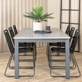 Albany Table - 224/324 - Black/Grey+Lindos Stohovací křeslo - Black Alu / Black Rope_6