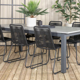 Albany Table - 224/324 - Black/Grey+Lindos Stohovací křeslo - Black Alu / Black Rope_6