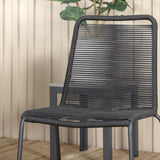 Albany Table - 224/324 - Black/Grey+Lindos Stohovací křeslo - Black Alu / Black Rope_6