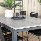 Albany Table - 224/324 - Black/Grey+Lindos Stohovací křeslo - Black Alu / Black Rope_6