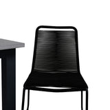 Albany Table - 224/324 - Black/Grey+Lindos Stohovací křeslo - Black Alu / Black Rope_6
