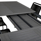 Albany Table - 224/324 - Black/Grey+Lindos Stohovací křeslo - Black Alu / Black Rope_6