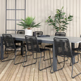 Albany Table - 224/324 - Black/Grey+Lindos Stohovací židle - Black Alu / Black Rope_8
