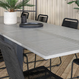 Albany Table - 224/324 - Black/Grey+Lindos Stohovací židle - Black Alu / Black Rope_8