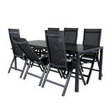 Break Table 205*90 - Black/Black+Albany Light 5-pos - černá / Černá textilní a šedý teak_6