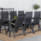 Break Table 205*90 - Black/Black+Panama Light, 5poschoďová židle Černá / Černá a teak_6