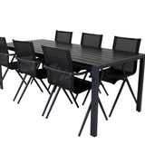 Break Table 205*90 – Černá/Black+Alina Jídelní židle – Černá Alu / Černá Textilene_6