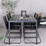 Break Table 205*90 - Black/Black+Lindos Stohovací židle - Black Alu / Black Rope_6