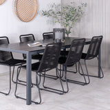 Break Table 205*90 - Black/Black+Lindos Stohovací židle - Black Alu / Black Rope_6