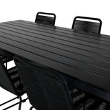 Break Table 205*90 - Black/Black+Lindos Stohovací židle - Black Alu / Black Rope_6