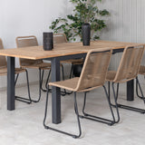 Stůl Panama 152/210 - Stohovací židle Black/Teak+Lindos - Black Alu / Latte Rope_6