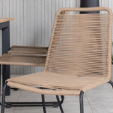 Stůl Panama 152/210 - Stohovací židle Black/Teak+Lindos - Black Alu / Latte Rope_6