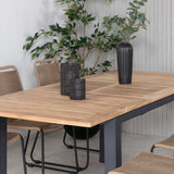 Stůl Panama 152/210 - Stohovací židle Black/Teak+Lindos - Black Alu / Latte Rope_6