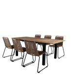 Stůl Panama 152/210 - Stohovací židle Black/Teak+Lindos - Black Alu / Latte Rope_6