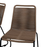 Stůl Panama 152/210 - Stohovací židle Black/Teak+Lindos - Black Alu / Latte Rope_6