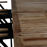 Panama - Stůl - 224/324*100 - svart Alu/Teak+Panama Light 5místná židle Černá / Černá a teak_6