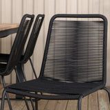 Panama - Stůl - 224/324*100 - svart Alu/Teak+Lindos Stohovací židle - Black Alu / Black Rope_6