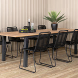 Panama - Stůl - 224/324*100 - svart Alu/Teak+Lindos Stohovací židle - Black Alu / Black Rope_8