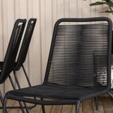 Panama - Stůl - 224/324*100 - svart Alu/Teak+Lindos Stohovací židle - Black Alu / Black Rope_8