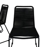 Panama - Stůl - 224/324*100 - svart Alu/Teak+Lindos Stohovací židle - Black Alu / Black Rope_8
