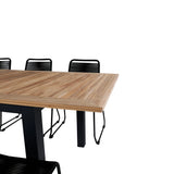 Panama - Stůl - 224/324*100 - svart Alu/Teak+Lindos Stohovací židle - Black Alu / Black Rope_8