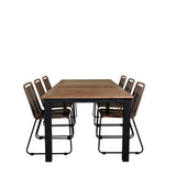 Panama - Stůl - 224/324*100 - svart Alu/Teak+Lindos Stohovací židle - Black Alu / Latte Rope_6