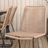 Panama - Stůl - 224/324*100 - svart Alu/Teak+Lindos Stohovací židle - Black Alu / Latte Rope_6