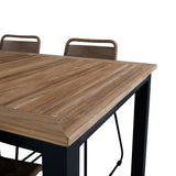 Panama - Stůl - 224/324*100 - svart Alu/Teak+Lindos Stohovací židle - Black Alu / Latte Rope_6