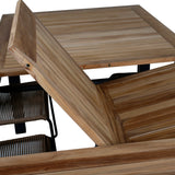 Panama - Stůl - 224/324*100 - svart Alu/Teak+Lindos Stohovací židle - Black Alu / Latte Rope_8