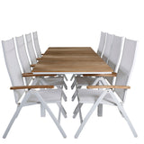 Stůl Mexico 180/240 - Bílá/Teak+Panama Light 5posílená židle Bílá / bílá_8