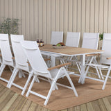Stůl Mexico 180/240 - Bílá/Teak+Panama Light 5posílená židle Bílá / bílá_8