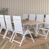Stůl Mexico 180/240 - Bílá/Teak+Panama Light 5posílená židle Bílá / bílá_8
