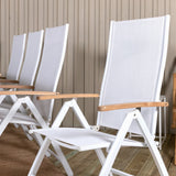 Stůl Mexico 180/240 - Bílá/Teak+Panama Light 5posílená židle Bílá / bílá_8