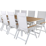 Stůl Mexico 180/240 - Bílá/Teak+Panama Light 5posílená židle Bílá / bílá_8