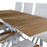 Stůl Mexico 180/240 - Bílá/Teak+Panama Light 5posílená židle Bílá / bílá_8