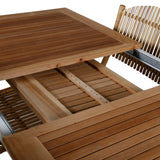 Panama - Stůl - 152/210*90 - Vit Alu/Teak+Cane Skládací jídelní židle - Bambus / Grey Cushion_4