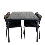 Break Table 150*90 - Černá/Black+Paola Jídelní židle - Černá ocel / Přírodní proutí / Black Cushion_4