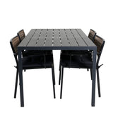 Break Table 150*90 - Černá/Black+Paola Jídelní židle - Černá ocel / Přírodní proutí / Black Cushion_4