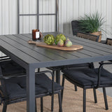 Break Table 150*90 - Černá/Black+Paola Jídelní židle - Černá ocel / Přírodní proutí / Black Cushion_4