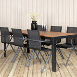 Bois Jídelní stůl 205*90cm - Černé nohy / Acacia + Alina Jídelní židle - Black Alu / Black Textilene_6