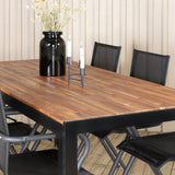 Bois Jídelní stůl 205*90cm - Černé nohy / Acacia + Alina Jídelní židle - Black Alu / Black Textilene_6