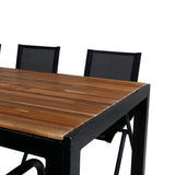 Bois Jídelní stůl 205*90cm - Černé nohy / Acacia + Alina Jídelní židle - Black Alu / Black Textilene_6
