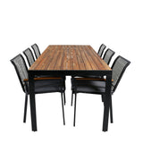Bois Jídelní stůl 205*90cm - Černé nohy / Akácie +Dallas Jídelní židle_6
