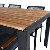 Bois Jídelní stůl 205*90cm - Černé nohy / Akácie +Dallas Jídelní židle_6