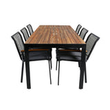 Bois Jídelní stůl 205*90cm - Černé nohy / Akácie +Dallas Jídelní židle_6