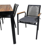 Bois Jídelní stůl 205*90cm - Černé nohy / Akácie +Dallas Jídelní židle_6