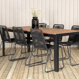 Bois Jídelní stůl 205*90cm - Černé nohy / Akácie +Lindos Stohovací židle - Black Alu / Black Rope_6