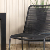 Bois Jídelní stůl 205*90cm - Černé nohy / Akácie +Lindos Stohovací židle - Black Alu / Black Rope_6