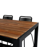 Bois Jídelní stůl 205*90cm - Černé nohy / Akácie +Lindos Stohovací židle - Black Alu / Black Rope_6